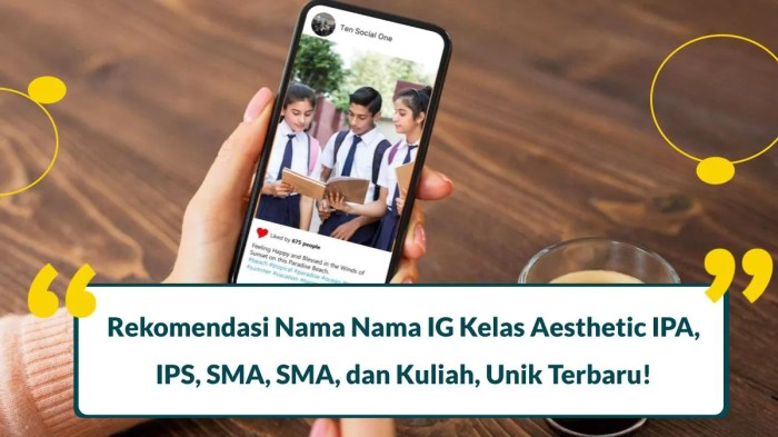 Nama Ig Kelas Aesthetic Smk