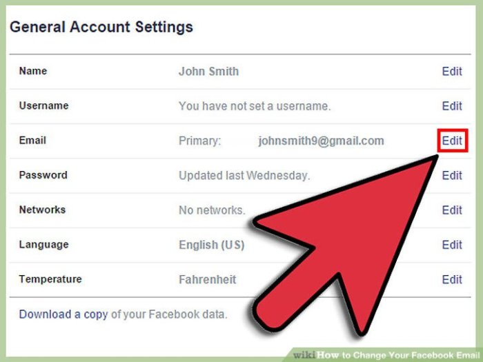 Cara Ganti Email Di Fb