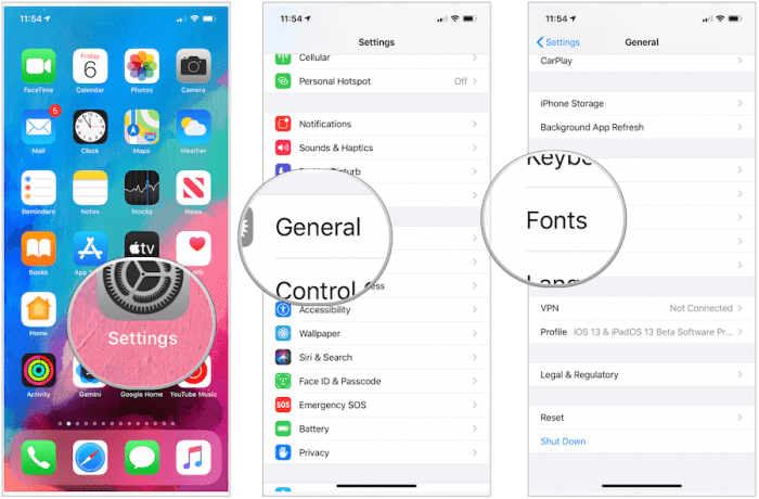 Ios downloaded typeface